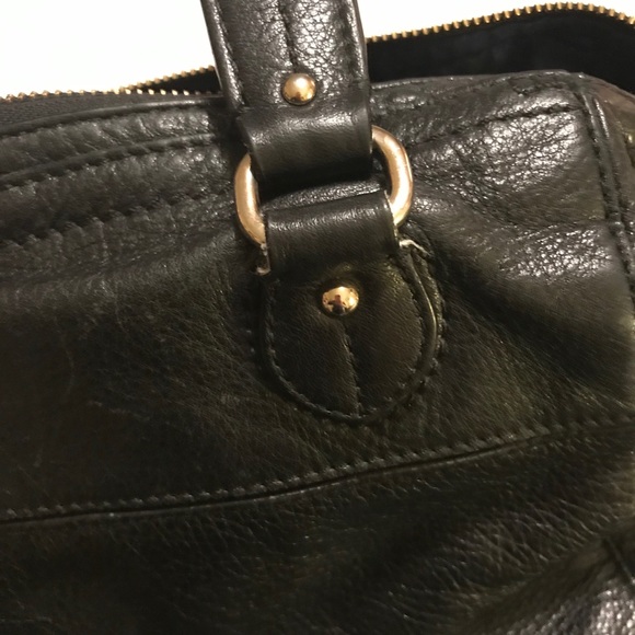 Cole Haan Black Leather Satchel Handbag - Picture 4 of 13